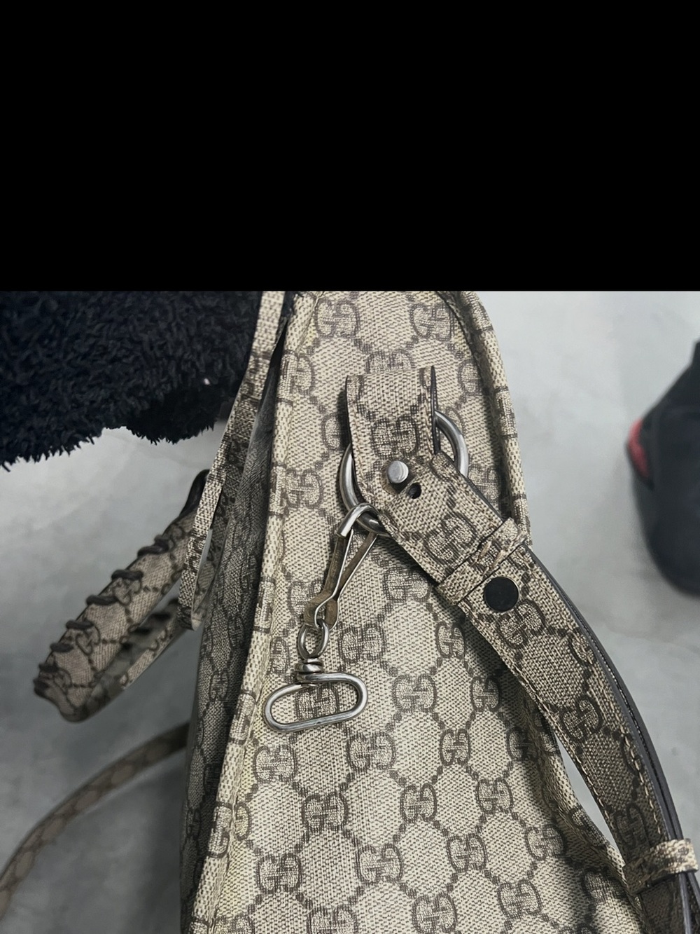 Balenciaga X Gucci GG Supreme Beige Ebony Monogram Neo Classic City Bag. - Picture 4 of 6